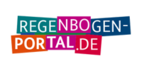 QueerPflege-LSBTIQ-Pflege Logo von regenbogen-portal.de mit dem Text in farbigen rechteckigen Segmenten, der „REGENBOGEN PORTAL.DE“ ergibt. Darüber hinaus beleuchtet die Plattform auch wichtige Themen wie „Pflege für LGBTQ+ Senioren“.