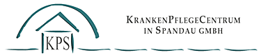 QueerPflege-LSBTIQ-Pflege Logo der KrankenPflegeCentrum in Spandau GmbH mit einem stilisierten Haussymbol und den Initialen „KPS“ darunter.